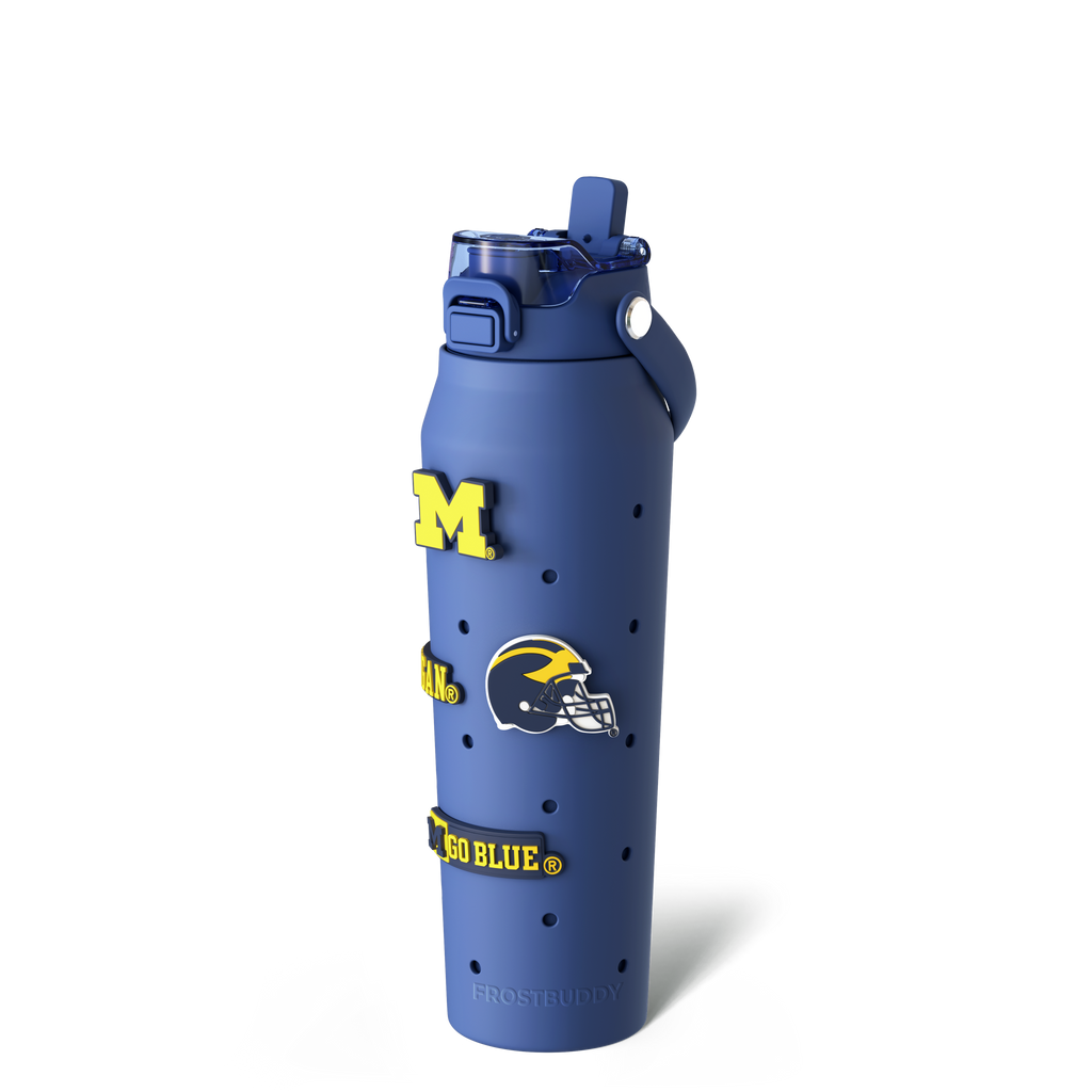 Bottle Buddy 32oz Michigan Wolverines Skin + Budz Bundle