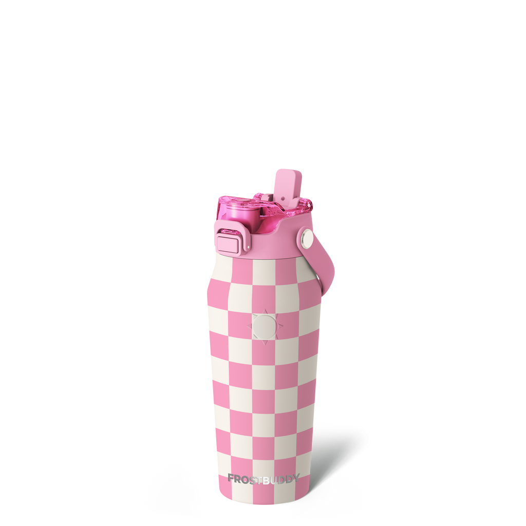 Bottle Buddy 16oz Pink Checkered