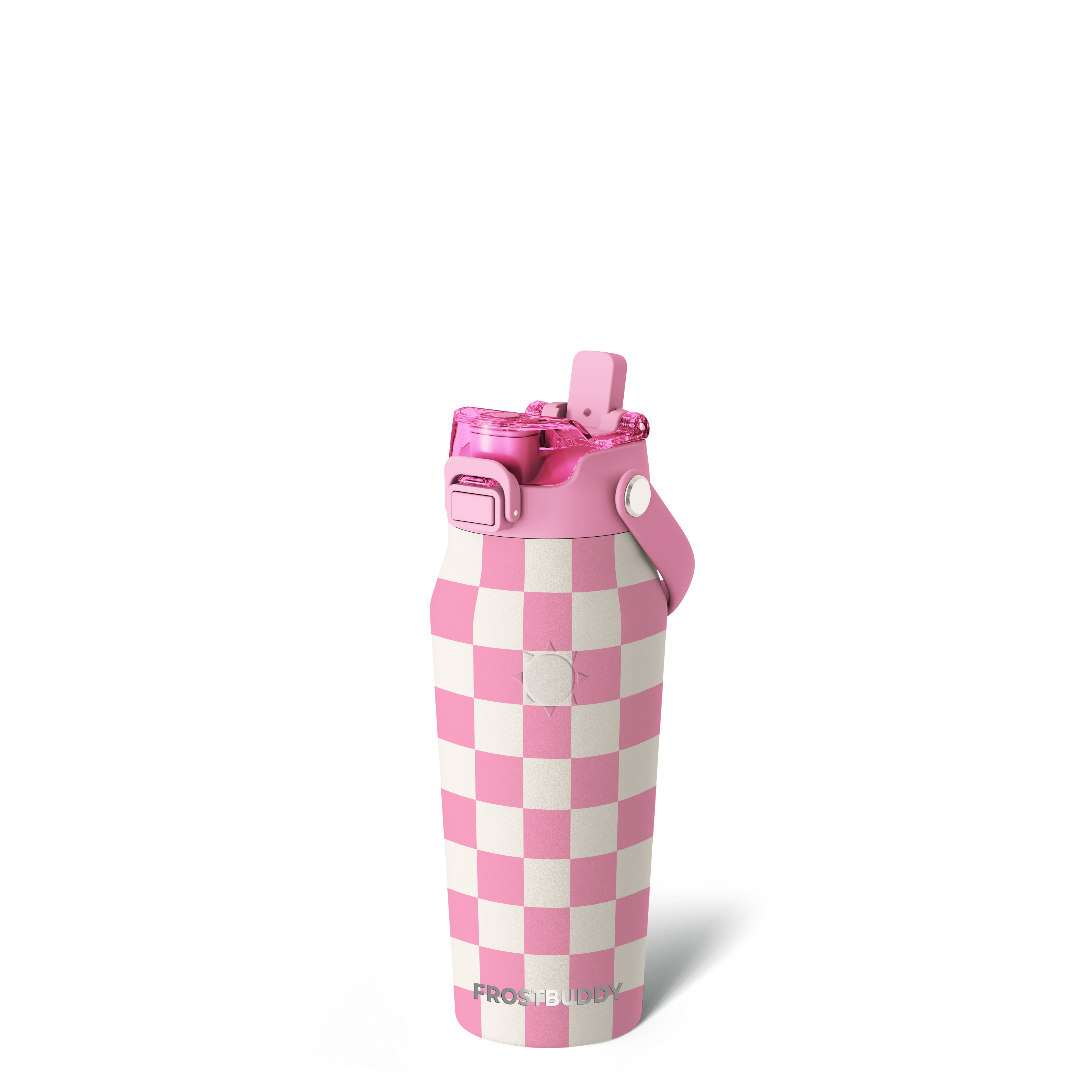 Bottle Buddy 16oz Pink Checkered